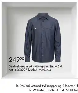 Sparkjøp Denimskjorte med trykknapper tilbud