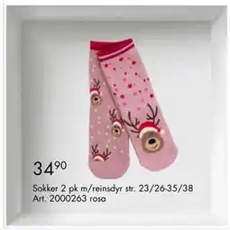 Sparkjøp Sokker 2 pk m/reinsdyr tilbud
