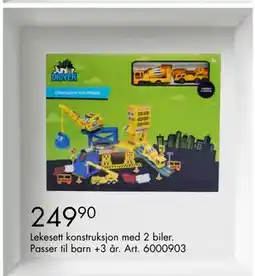 Sparkjøp Lekesett konstruksjon med 2 biler tilbud