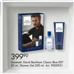 Sparkjøp Gavesett: David Beckham Classic Blue EDT 50 ml, Shower Gel 200 ml tilbud