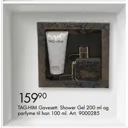 Sparkjøp TAG-HIM Gavesett: Shower Gel 200 ml og parfyme til han 100 ml tilbud