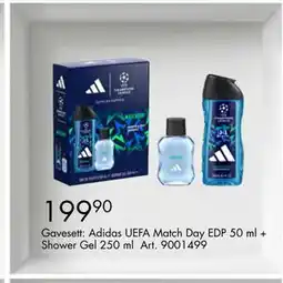 Sparkjøp Gavesett: Adidas UEFA Match Day EDP 50 ml + Shower Gel 250 ml tilbud
