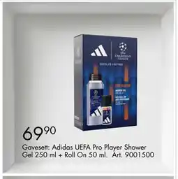 Sparkjøp Gavesett: Adidas UEFA Pro Player Shower Gel 250 ml + Roll On 50 ml tilbud