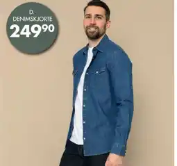 Sparkjøp Denimskjort med trykknapper tilbud