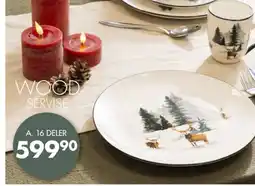 Sparkjøp Servise Wood 16 deler tilbud