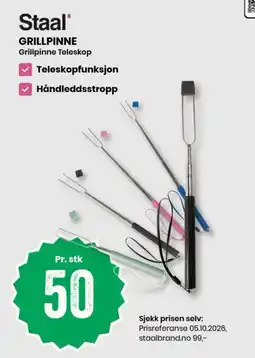 Sport Outlet Staal Grillpinne Teleskop tilbud