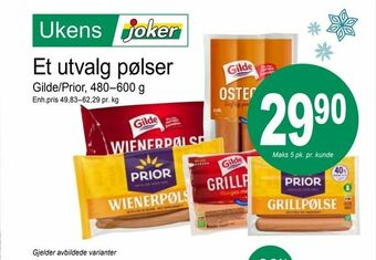 Joker Et utvalg pølser tilbud