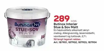 Byggmax Butinox Interiør Stue & Sov Matt tilbud