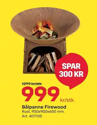 Byggmax Bålpanne Firewood tilbud
