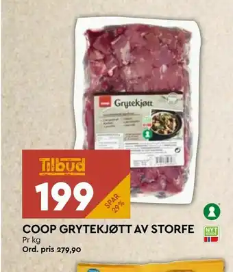 Coop Mega Coop grytekjøtt av storfe tilbud