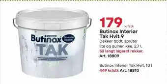 Byggmax Butinox Interiør Tak Hvit 9 tilbud