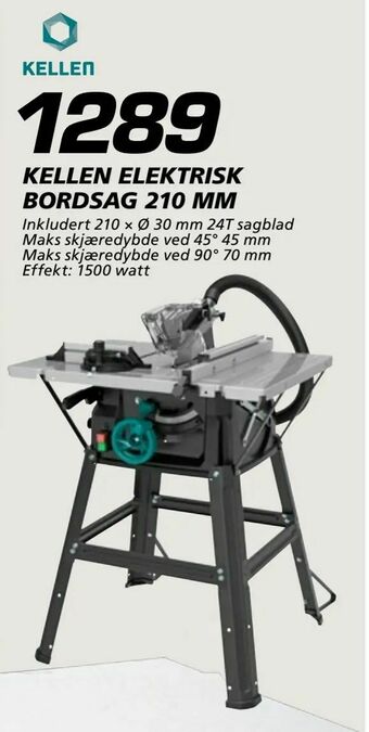 Coop Byggmix Kellen elektrisk bordsag 210 mm tilbud