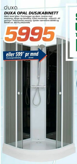 Coop Byggmix Duxa opal dusjkabinett tilbud