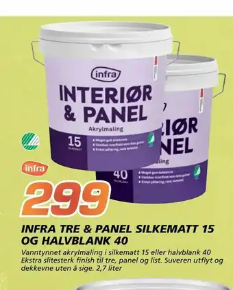 Coop Byggmix Infra tre & panel silkematt 15 og halvblank 40 tilbud