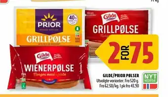 Coop Prix Gilde/prior pølser tilbud