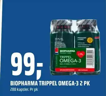 Coop Obs Biopharma trippel omega-3 2 pk tilbud
