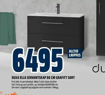 Obs Bygg Duxa ella servantskap 80 cm grafitt sort tilbud