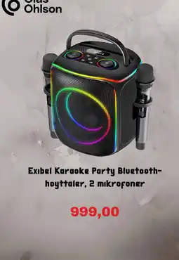 Clas Ohlson Exibel Karaoke Party Bluetooth-hoyttaler, 2 mikrofoner tilbud
