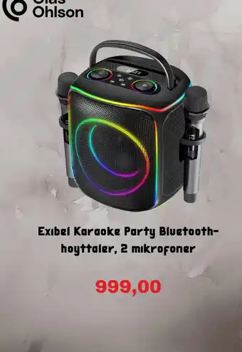 Exibel Karaoke Party Bluetooth-hoyttaler, 2 mikrofoner