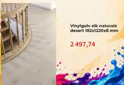 Montér Vinylgulv eik naturals desert tilbud