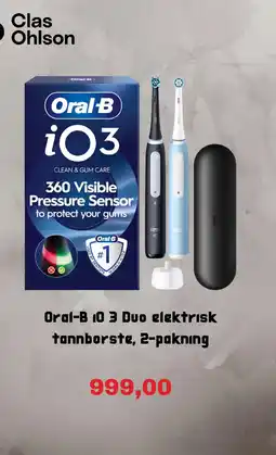 Clas Ohlson Oral-B iO 3 Duo elektrisk tannborste tilbud