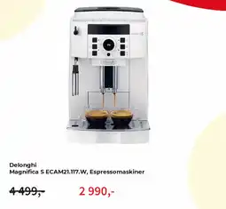 Skousen Delonghi Magnifica S ECAM21.117.W, Espressomaskiner tilbud