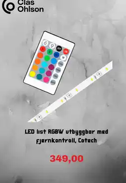 Clas Ohlson Clas Ohlson LED list RGBW utbyggbar med fjernkontroll, Cotech tilbud