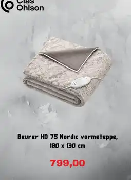 Clas Ohlson Beurer HD 75 Nordic varmeteppe tilbud