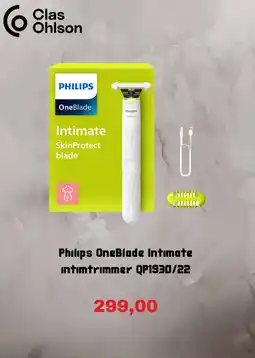 Clas Ohlson Philips OneBlade Intimate intimtrimmer QP1930/22 tilbud