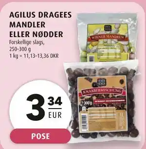 AGILUS DRAGEES MANDLER ELLER NØDDER, EUR 3.34