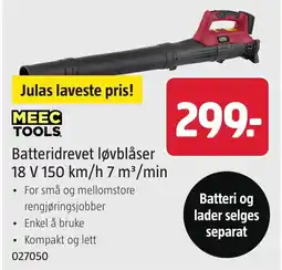 Jula MeeC Tools batteridrevet løvblåser tilbud