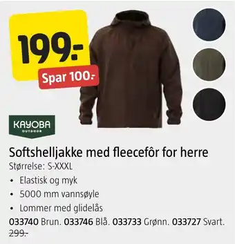 Kayoba Softshelljakke med fleecefôr