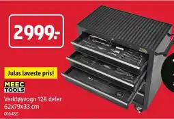 Jula Meec tools Verktøyvogn 128 deler tilbud