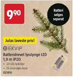 Jula Ekvip batteridrevet lysslynge led 1,9 m ip20 tilbud