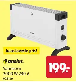 Jula anslut Varmeovn 2000 W 230 V tilbud