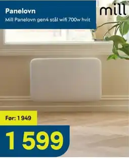 Maxbo Mill Panelovn gen4 stål wifi 700w hvit tilbud