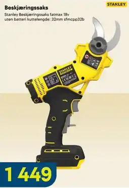 Maxbo Stanley beskjæringssaks fatmax 18v tilbud