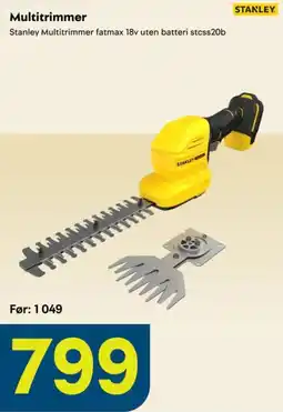 Maxbo Stanley Multitrimmer fatmax 18v uten batteri stcss20b tilbud