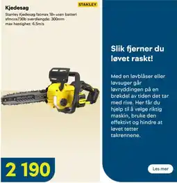 Maxbo Stanley Kjedesag fatmax 18v uten batteri tilbud