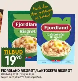 Coop Mega Fjordland risgrøt/laktosefri risgrøt tilbud