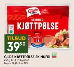 Coop Mega Gilde kjøttpølse skinnfri tilbud