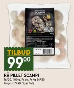 Coop Mega Rå pillet scampi tilbud