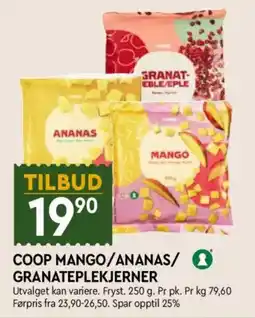 Coop Mega Coop mango/ananas/granateplekjerner tilbud