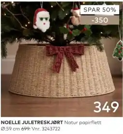 Skeidar Noelle juletreskjørt natur papirflett tilbud