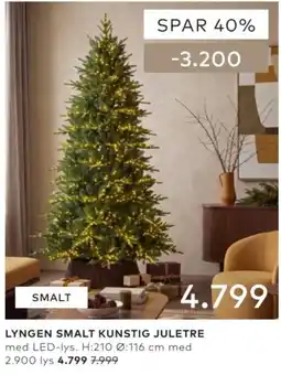 Skeidar Lyngen smalt kunstig juletre tilbud