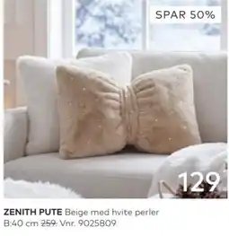 Skeidar Zenith pute Beige med hvite perler tilbud