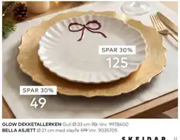 Skeidar Glow dekketallerken gull tilbud