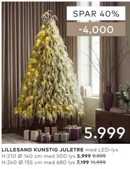 Skeidar Lillesand kunstig juletre med LED-lys tilbud