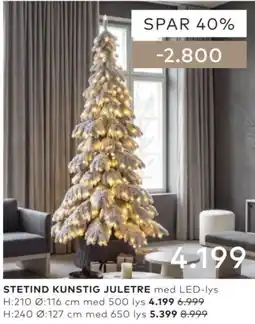 Skeidar Stetind kunstig juletre med led-lys tilbud