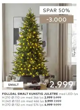 Skeidar Folldal smalt kunstig juletre tilbud
